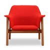 Manhattan Comfort Miller Accent Chair in Burnt Orange and Walnut (Set of 2) 2-AC007-OR